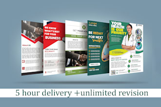design stunning print ready flyer, business flyer and real estate flyer