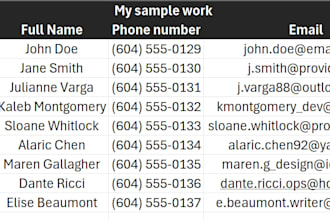format and neatly arrange data in an excel table