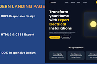build a professional responsive HTML CSS landing page