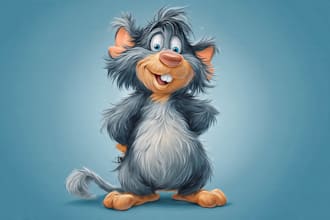 draw an eyecatchy mascot, animal cartoon character