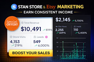 do stan store marketing, etsy stan store, sales funnel and stan store promotion
