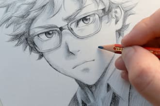 draw anime sketch colored