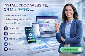design odoo website install crm modules ecommerce store seo and payroll