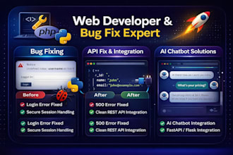 build your website or web app exactly as you need and bug fixing