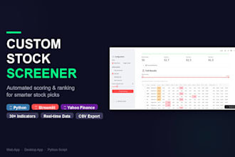 build a custom stock screener and scoring tool in python
