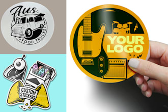 make round sticker, badge patch logo designs or redesign