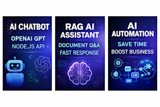 build ai chatbot using gpt rag and nodejs API automation