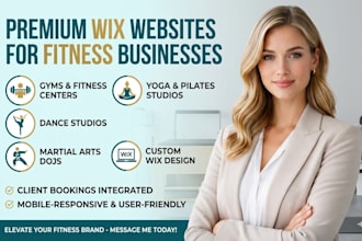 design gym, yoga, pilates, dance studio and martial arts wix website redesign
