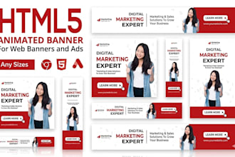 do website banner, poster, html5 banner ad,  ads display, header banners expert