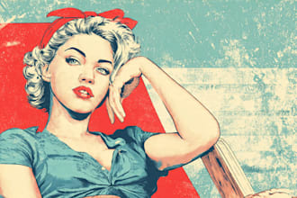 make vintage retro poster illustration