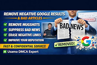 remove negative google search results, mugshots, news and bad articles