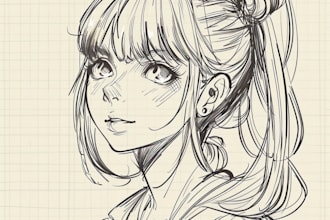 sketch characters into anime style