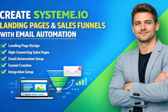 create systeme io landing pages,system io sales page with email automation