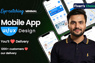 design modern mobile app UI UX, ios android app design in figma