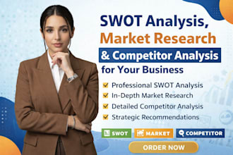 do swot analysis, market research, and competitor analysis for your business