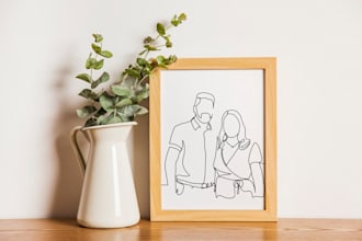 do minimalist custom vector art feminine illustration hand drawn line art logo