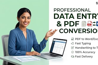 do fast PDF to word, PDF to excel and typing work
