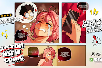 draw nsfw manga, comic, manhwa, nsfw comic book artist, nsfw manga art