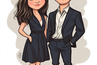 design a couple caricature illustration for you