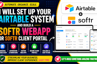 set up your airtable system and build a softr webapp or softr client portal