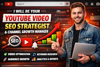 be your youtube video SEO strategist and channel growth manager