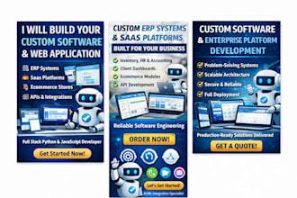 build your custom software, erp system, ecommerce store or web application