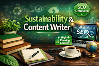 write sustainability, renewable energy and SEO optimized blog content