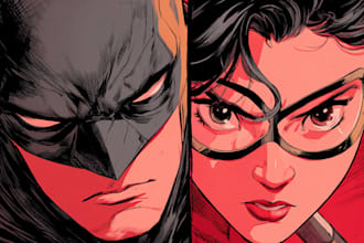 design detailed comic book covers and scenes