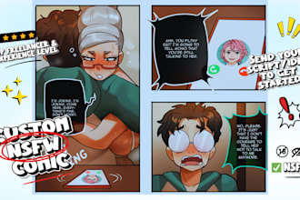 do nsfw illustration and comic art, comic nsfw, furry manga, nsfw comic page