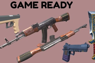 design 3d gun model fps games 3d model props cosplay weapon design unity roblox