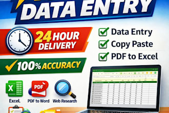 do data entry, copy paste, typing and web research task