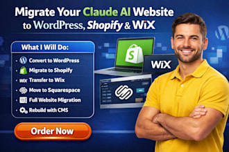 migrate your claude ai or coded website to wordpress, shopify wix lovable ai