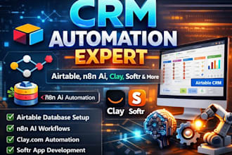 setup airtable automation, n8n ai, airtable database crm, clay com, softr expert