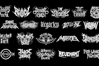 draw hand drawn band for metal band logo