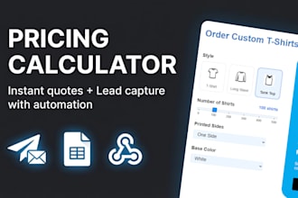 build a custom pricing calculator or quote estimator for your website