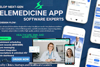 develop hipaa compliant healthcare app, telemedicine, emr, and admin panel