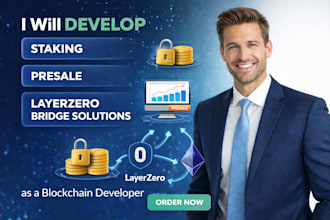 build staking, presale, and layerzero bridge solutions as a blockchain developer