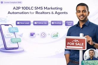 do a2p 10dlc  registration sms marketing automation for realtors and agent