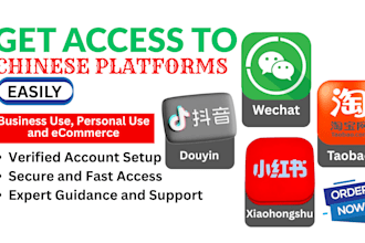 create and setup douyin xiaohongshu wechat qq 1688 and taobao accounts for you