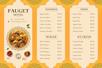 create design modern menu restaurant menu digital menu