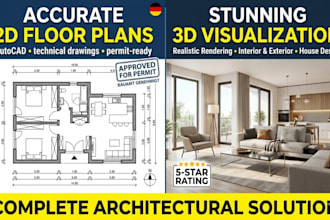 do professional 2d floor plan, architectural drawing and 3d rendering