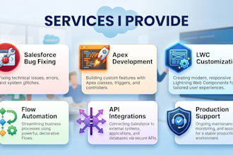 fix salesforce apex, lwc, flow and integration issues