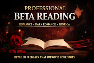 beta read your romance, dark romance, or erotica novel with detailed feedback