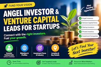provide angel investor leads and venture capital leads for startups