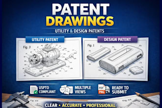 create professional patent drawings for utility and design patents