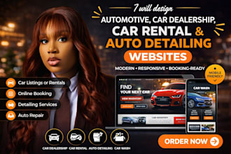 automotive, car dealership, auto detailing booking car rental, car wash website