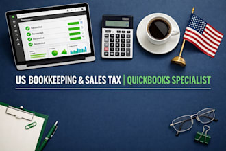 do US bookkeeping, bank reconciliations, and sales tax in quickbook