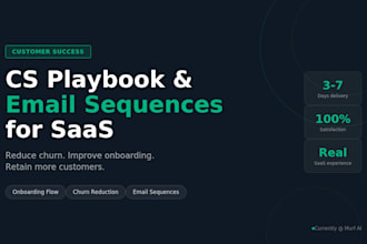 create a customer success playbook and onboarding email sequence for your