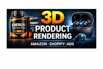 create 3d product rendering for amazon, shopify, ads, product mockup