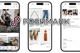 do draft listing of product to poshmark, webshop, wayfair, poshmark assistance